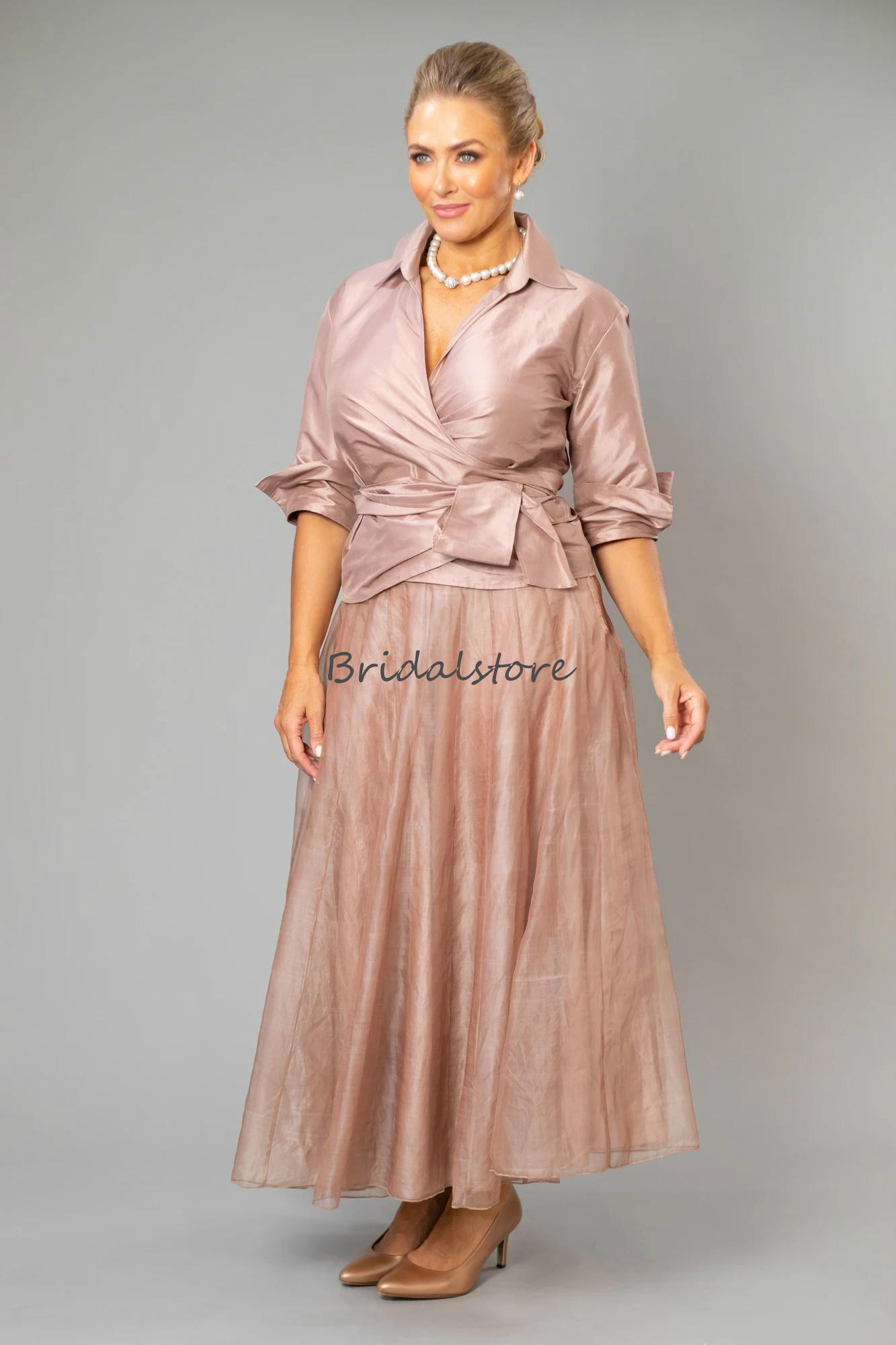 Plus Size Brick Red Mopther Of The Bride Dresses With Sleeves Elegant Ankle Length Country Wedding Guest Party Dresses 2021 Formal Mom Wear