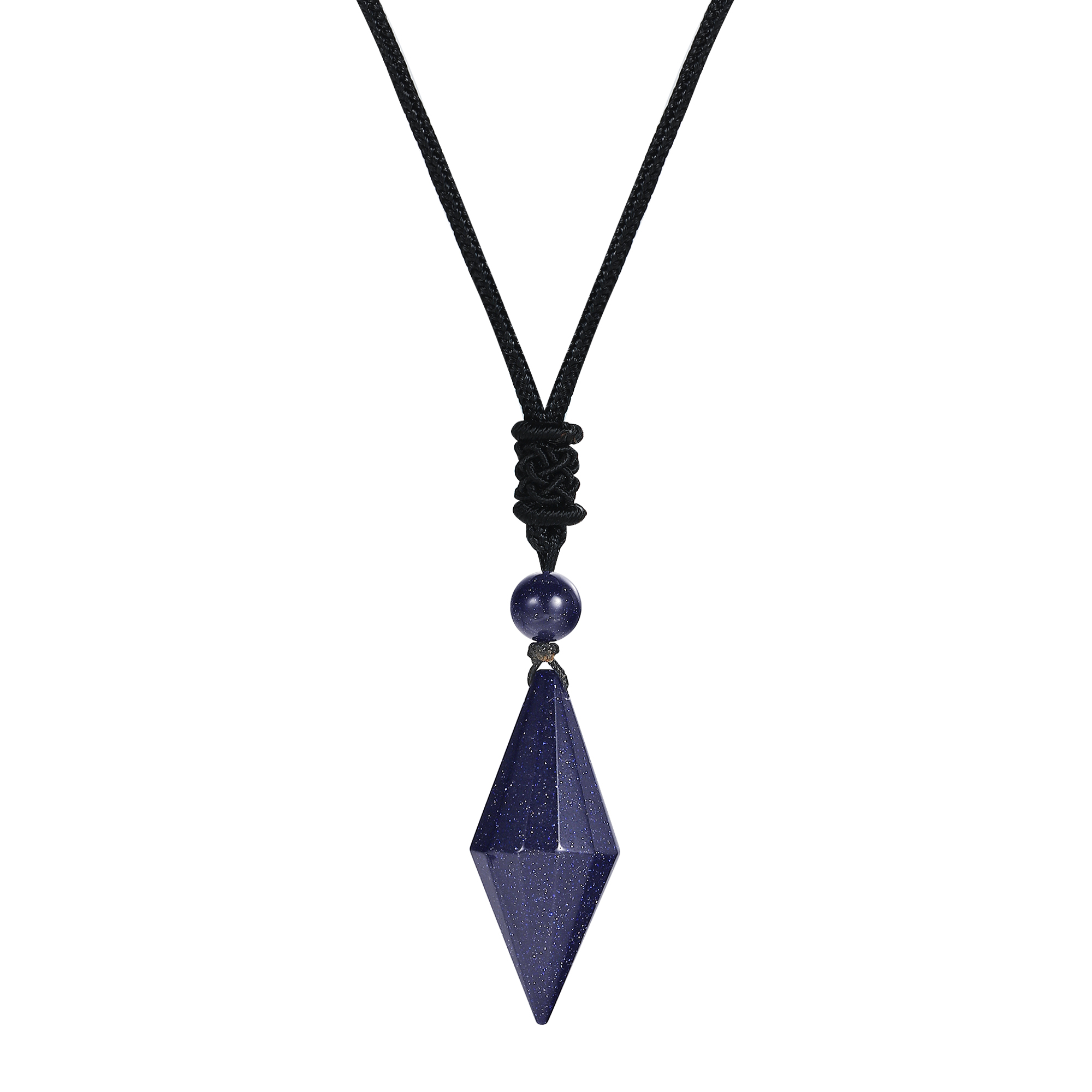 Natural Crystal Quartz Hexagonal Cone Pendant Necklace for women Men Double Point Faceted Cut Healing Stone Jewelry