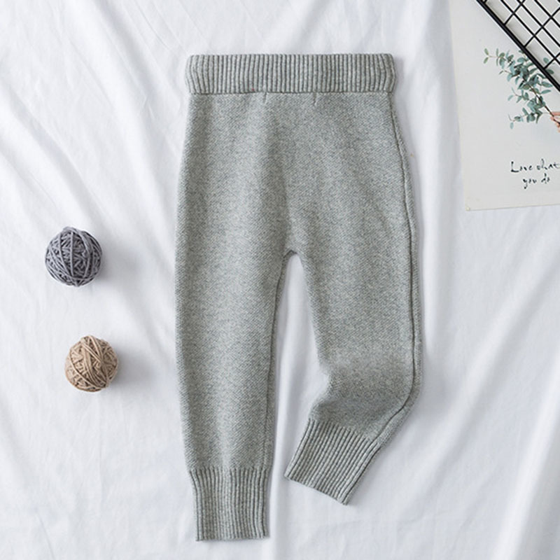 Kids Girls Boys Pants Winter Fall Knitted Pants Toddler Bottom Pants Little Child Solid Color Boys Elastic Leggings Clothing LJ200828