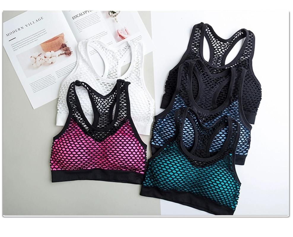 Mesh Sports Bra Hollow Out Sport Top Seamless Fitness Yoga Bras Women Gym Top Padded Running Vest Shockproof Push Up Crop, Black
Mesh Sports Bra Hollow Out Sport Top Seamless Fitness Yoga Bras Women Gym Top Padded Running Vest Shockproof Push Up Crop, Black