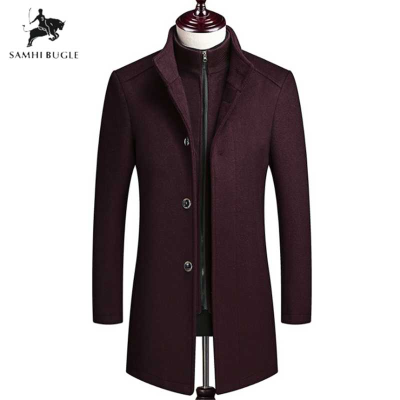 mens wool winter coats jackets 2020 Fashion High-end Leisur Long sections Coat Wool Winter Vest liner Coats Men Plus Size 4XL
