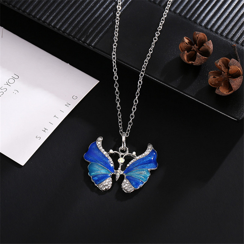 Lovely Enamel Butterfly Pendant Necklace For Women Silver Color Metal Chain Chokers Necklaces Fashion Jewelry dropshipping Gifts
Lovely Enamel Butterfly Pendant Necklace For Women Silver Color Metal Chain Chokers Necklaces Fashion Jewelry dropshipping Gifts