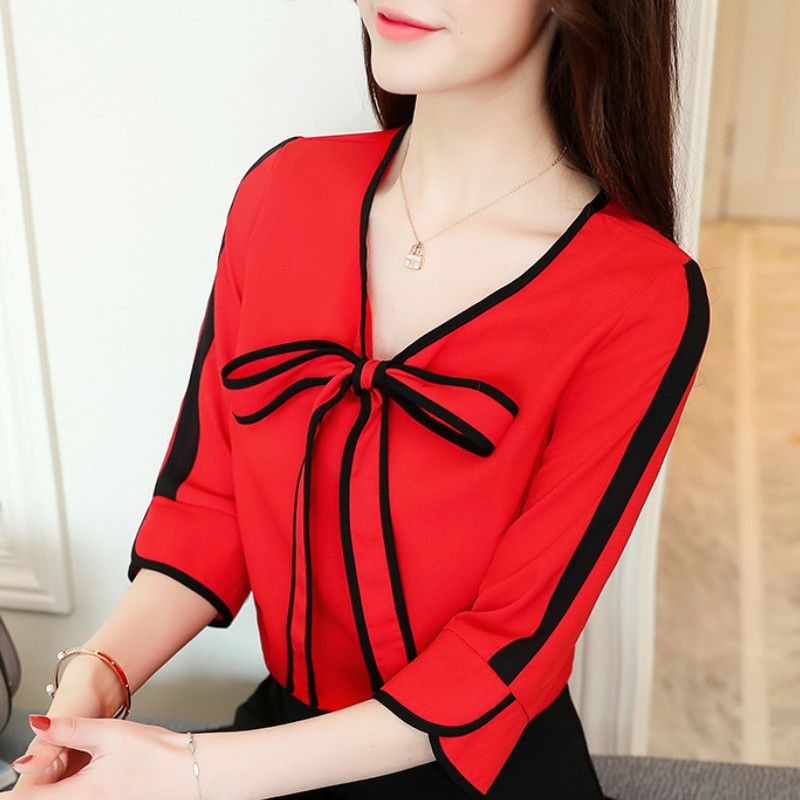 womens tops and blouses bow v collar chiffon blouse women shirts fashion women blouses summer plus size blouse blusas B93, White
womens tops and blouses bow v collar chiffon blouse women shirts fashion women blouses summer plus size blouse blusas B93, White
