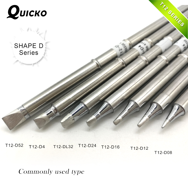 SHAPE D series T12-D52 D4 T12-DL32 D24 D16 T12-D12 D08 T12 Series Iron Tip For FX951 STC AND STM32 OLED Soldering
SHAPE D series T12-D52 D4 T12-DL32 D24 D16 T12-D12 D08 T12 Series Iron Tip For FX951 STC AND STM32 OLED Soldering