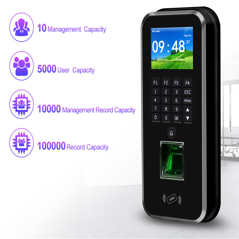 

Password Access Control System RFID Keypad Fingerprint Biometric Attendance Machine Time Clock Recorder TCP/IP/RS485 USB Realand