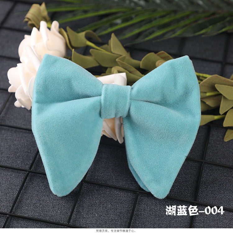 Bow Tie Gold Velvet Bow Tie Men and Women Bow Tie Plush Velvet Large Sharp Angle Trendy cravat