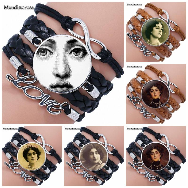 EJ Glaze For Women Lina Cavalieri Glass Cabochon Multilayer Black/Brown Leather Bracelet Bangle Statement
EJ Glaze For Women Lina Cavalieri Glass Cabochon Multilayer Black/Brown Leather Bracelet Bangle Statement