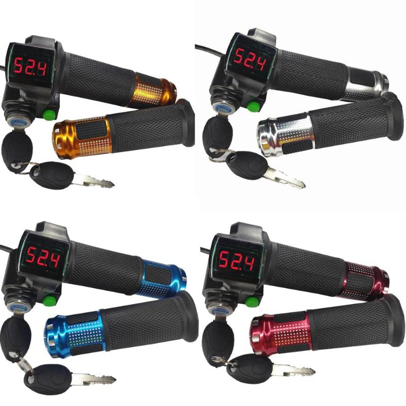 1 Pair 12-84V Universal Electric Bike Scooter Twist Throttle Throttle Grip with LED Voltage Display&Speed Switch E-bike Parts
1 Pair 12-84V Universal Electric Bike Scooter Twist Throttle Throttle Grip with LED Voltage Display&Speed Switch E-bike Parts
