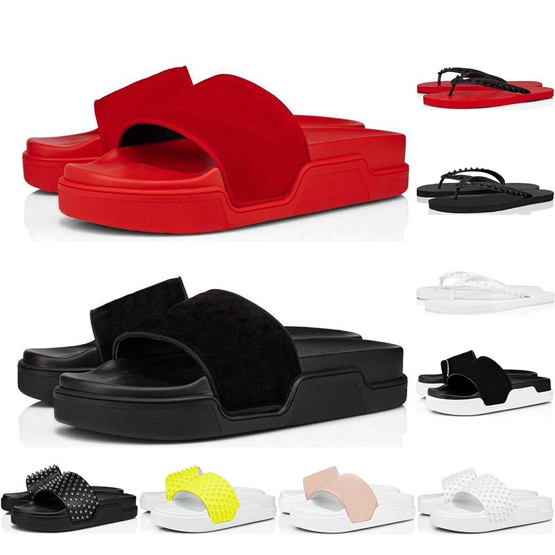 2020 fashion men women flip flops red bottom spikes summer slippers triple black white yellow slides house outdoor mens sandals 38-46
2020 fashion men women flip flops red bottom spikes summer slippers triple black white yellow slides house outdoor mens sandals 38-46