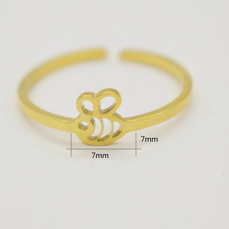 Female Male Trendy Jewelry Rings Lovely Little Gold Silver Bee Cute Ring Party Girls Gift Midi Ring Minimalist Jewelry Gifts