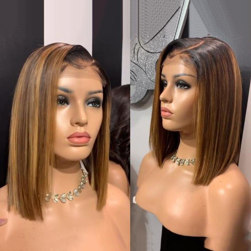 4x4 Lace Closure Wig 150% Honey Blond Highlight Color Wig Short Bob Ombre Human Hair for Women Brazilian Malaysia Remy Hair, As pic
4x4 Lace Closure Wig 150% Honey Blond Highlight Color Wig Short Bob Ombre Human Hair for Women Brazilian Malaysia Remy Hair, As pic