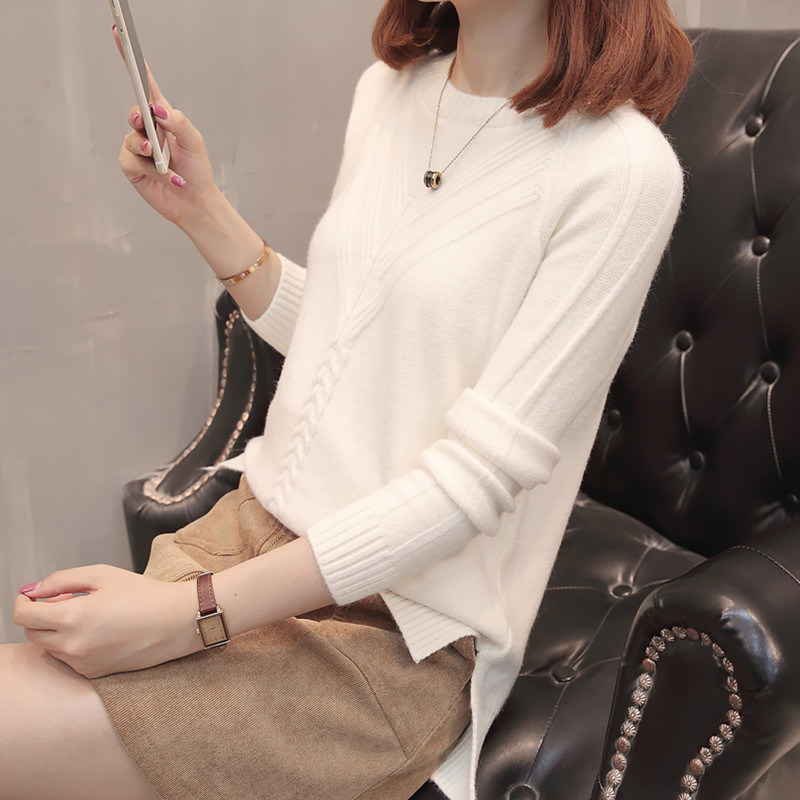 2020 autumn new sweater loose short round neck casual wild twist bottoming pullover pure color sweater women pure color trend, 03
2020 autumn new sweater loose short round neck casual wild twist bottoming pullover pure color sweater women pure color trend, 03