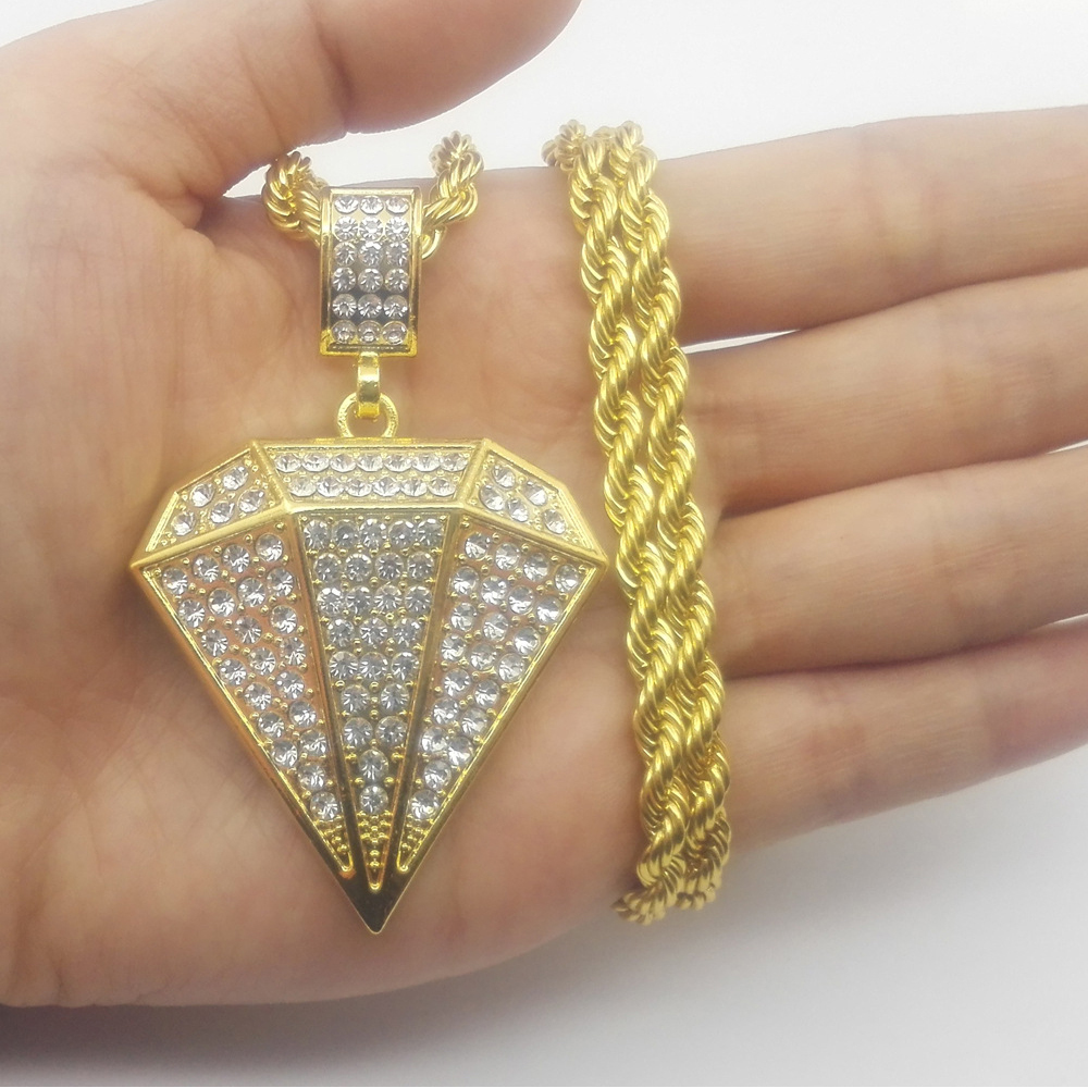 Hip Hop Choker 8" Miami Cuban Bracelet & Crystal Rhinestone Watch & Iced Out Geometric Pendant Necklace Gold Color Jewelry Set Y200810