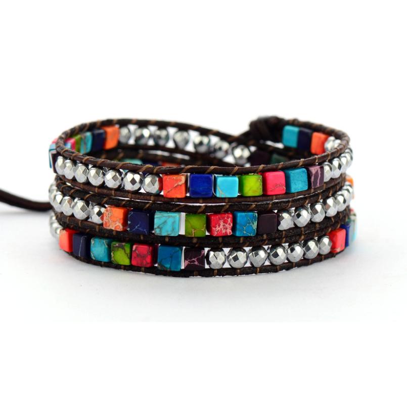 Chakra Bracelet Jewelry Handmade Leather Wrap Bracelet Multi Color Beads Natural Stone Bracelets for Men Women Best Friend Gifts
Chakra Bracelet Jewelry Handmade Leather Wrap Bracelet Multi Color Beads Natural Stone Bracelets for Men Women Best Friend Gifts