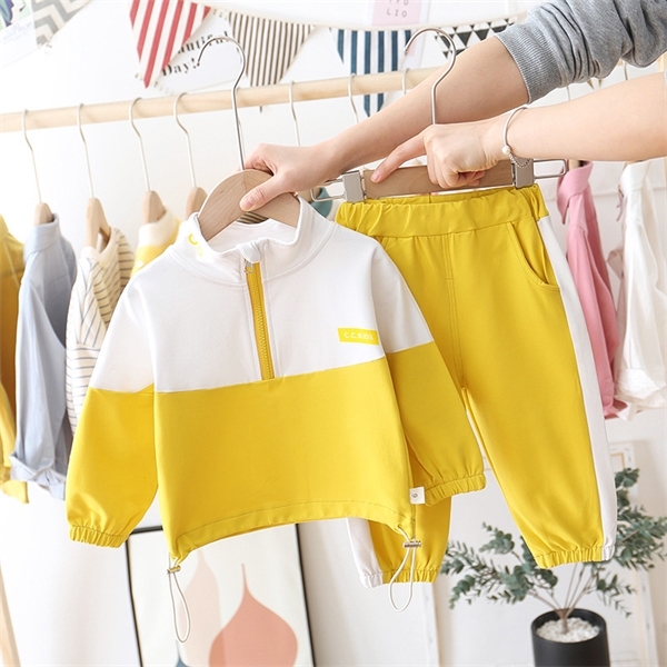 Children Clothes Suit New Spring Autumn Kid Boys Girls Patchwork T Shirt Pants 2Pcs/sets Baby Toddler Clothing Infant Sportswear