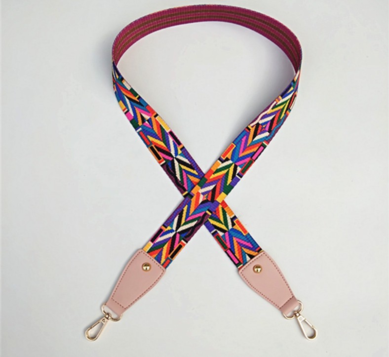 Colorful Bag Strap for Women Crossbody Nylon DIY Adjustable Belt Shoulder Accessories Women Wide Straps For Bags Black White Printing