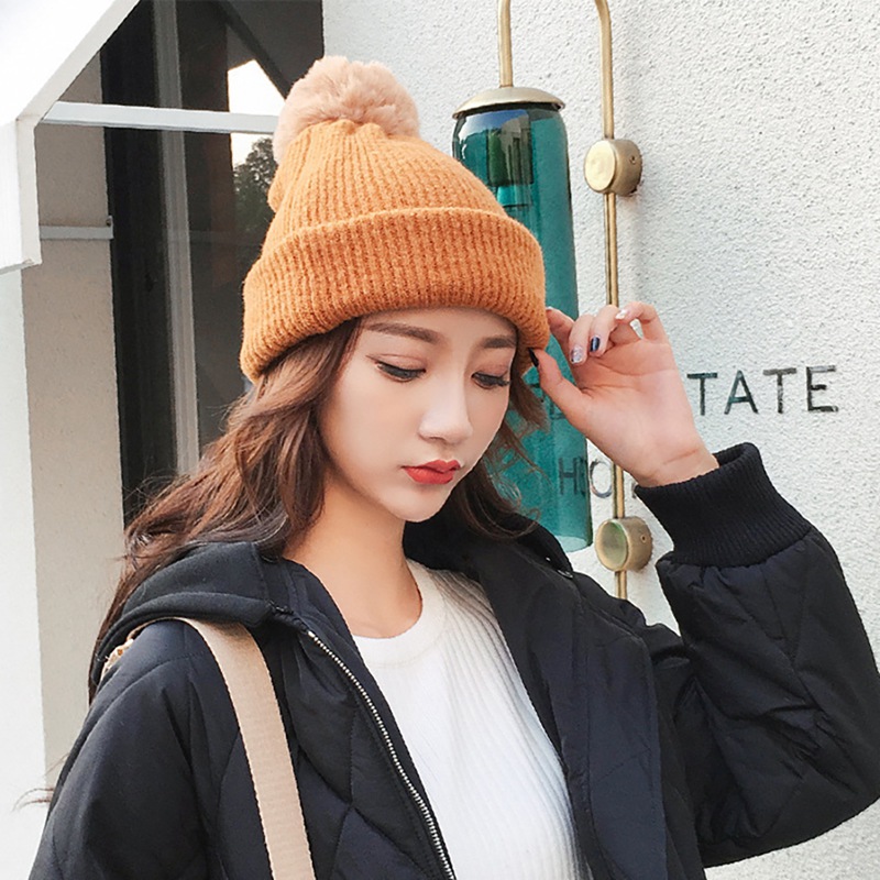 Winter Cap Women Fashion Solid Color Cute Knitted Ball Decoration Skullies Dual-purpose Wool Cap Hat Beanies
Winter Cap Women Fashion Solid Color Cute Knitted Ball Decoration Skullies Dual-purpose Wool Cap Hat Beanies