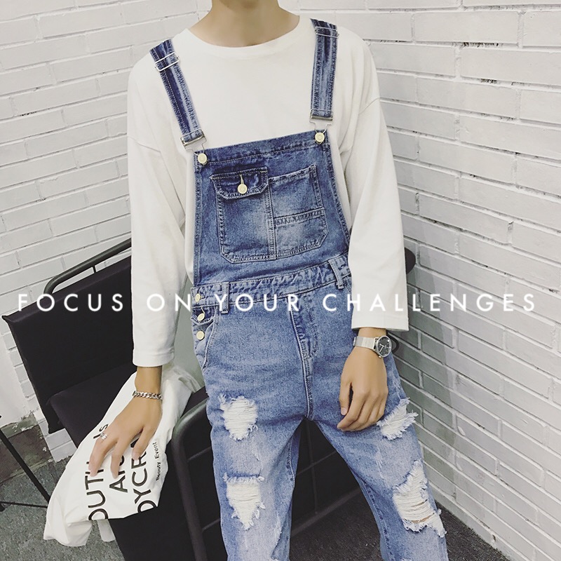 New 2020 Men' clothing fashion Korean Hair Stylist casual Jumpsuits Hole overalls bib pants jeans stage singer costumes, Blue
New 2020 Men' clothing fashion Korean Hair Stylist casual Jumpsuits Hole overalls bib pants jeans stage singer costumes, Blue