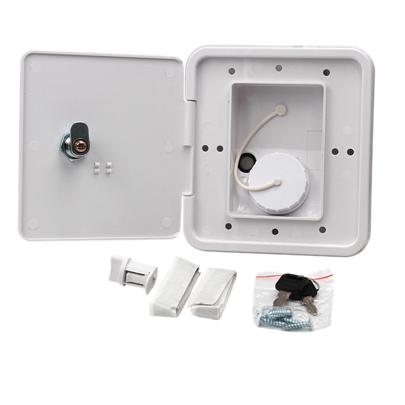 151X166 mm RV Hatch Cover Accessories Lockable Water Inlet Parts with Keys Square Threaded Fill Dish for Rv Trailer (White
151X166 mm RV Hatch Cover Accessories Lockable Water Inlet Parts with Keys Square Threaded Fill Dish for Rv Trailer (White
