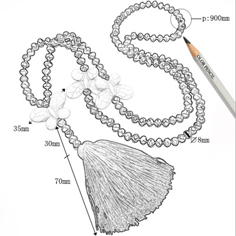 2021 Fashion Long chain Crystal Beads Pendant Necklaces Boho Jewelry Butterfly Charms Colorful Tassel Necklace for Women Girls