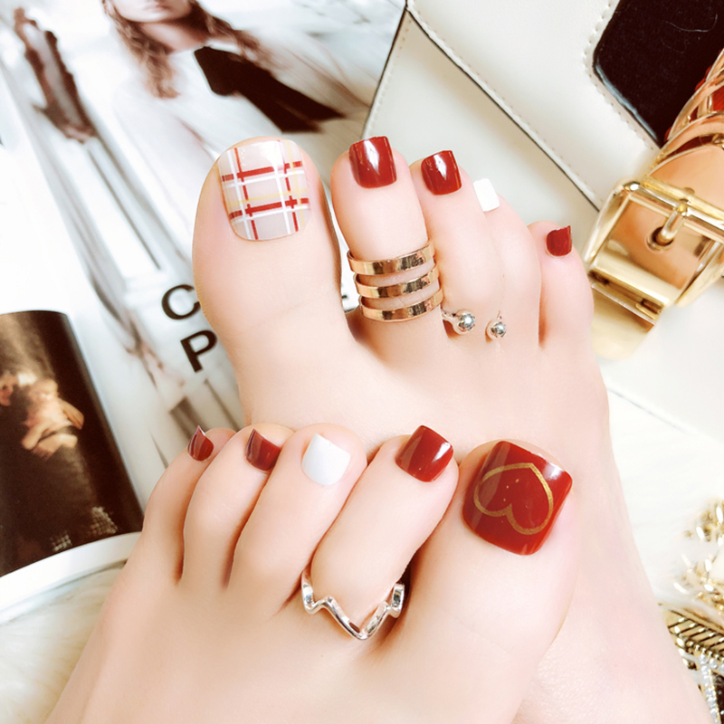 24 Pieces Nail Art Elegant Simple Fake Nail Patch High Quality Boxed Decoration Fashion Toe Patch With Glue TSLM2, 02red love
24 Pieces Nail Art Elegant Simple Fake Nail Patch High Quality Boxed Decoration Fashion Toe Patch With Glue TSLM2, 02red love