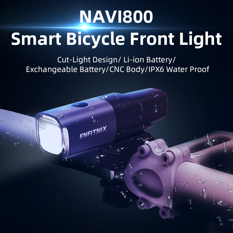 ENFITNIX Navi800 smart bicycle front light Bike Light ipx6 Waterproof Rechargeable lights Auto-sensing bicycle lights
ENFITNIX Navi800 smart bicycle front light Bike Light ipx6 Waterproof Rechargeable lights Auto-sensing bicycle lights
