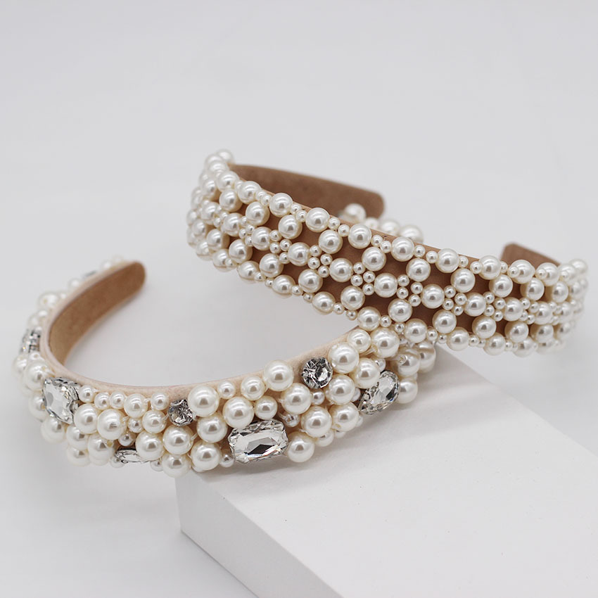 CN Baroque Rhinestone Pearl Headbands Elegant Ladies Crystal Diamond Hairbands For Women Girls Jeweled Headwear Hair Accessories LJ200903