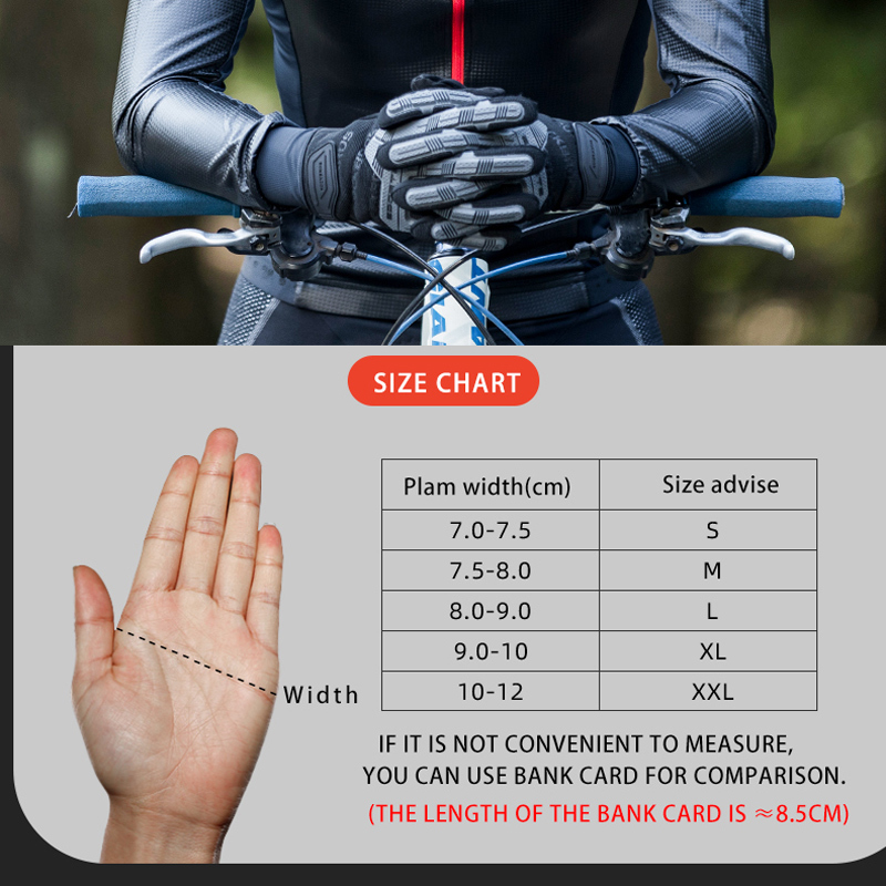 ROCKBROS Autumn Windproof Full Finger Gloves Touch Screen Sport Gloves Road MTB Mountain Motorcycle Bicycle Cycling Clothing T200819