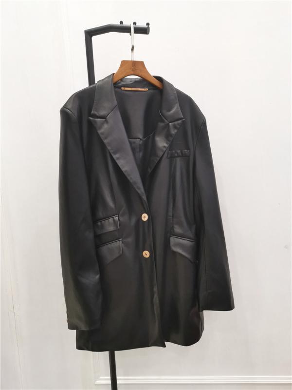 Women Jacket 2020 Women' Environmental Protection Artificial Leather Series Two-button Suit Jacket, Black
Women Jacket 2020 Women' Environmental Protection Artificial Leather Series Two-button Suit Jacket, Black