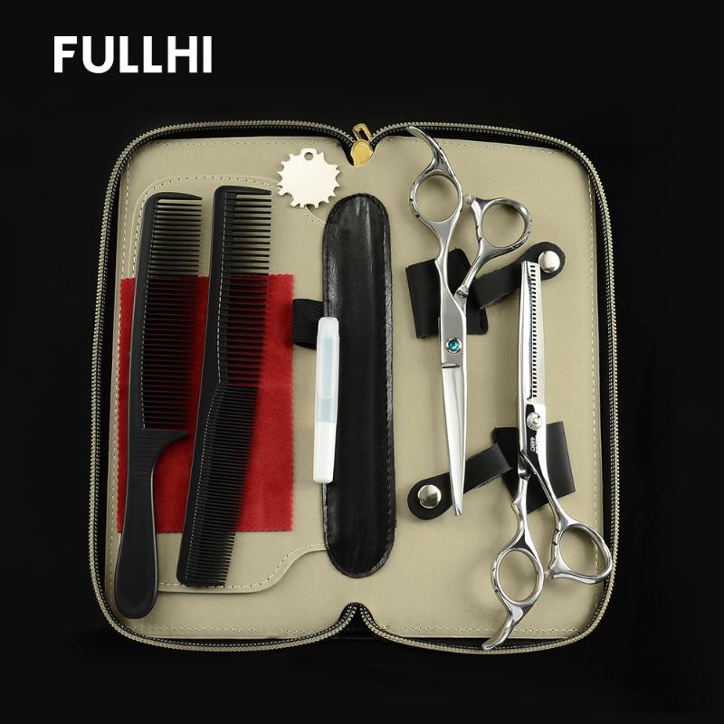 6 in Hair Scissors of Hairdressers for Hair Salons Hairstyle Hairdressing Cutting Thinning Scissors Haircuts Case Razor Shears