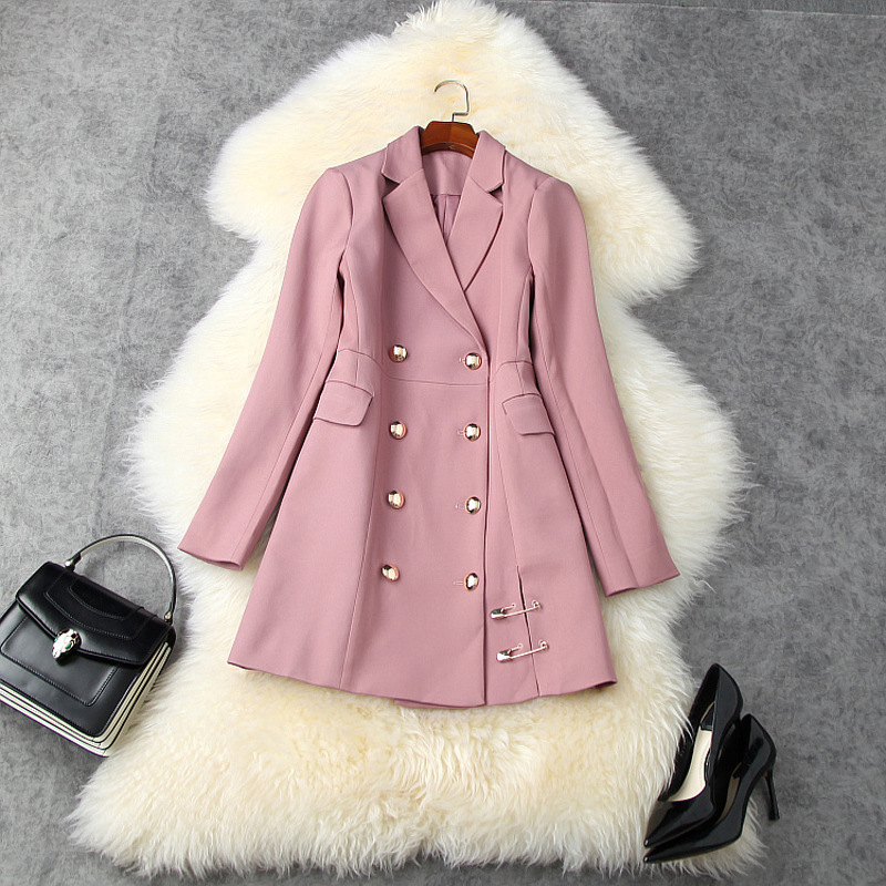 2020 Fall Autumn Long Sleeve Notched-Lapel Black / Pink Pure Color Panelled Double-Breasted Pin Blazers Casual Outwear Coats LAG25T11219
2020 Fall Autumn Long Sleeve Notched-Lapel Black / Pink Pure Color Panelled Double-Breasted Pin Blazers Casual Outwear Coats LAG25T11219
