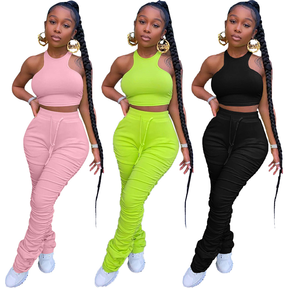 Stacked Leggings Pants Suit Stacked Leggings Tracksuits Women 2 Piece Set Summer Solid color Women Suit, Yellow
Stacked Leggings Pants Suit Stacked Leggings Tracksuits Women 2 Piece Set Summer Solid color Women Suit, Yellow