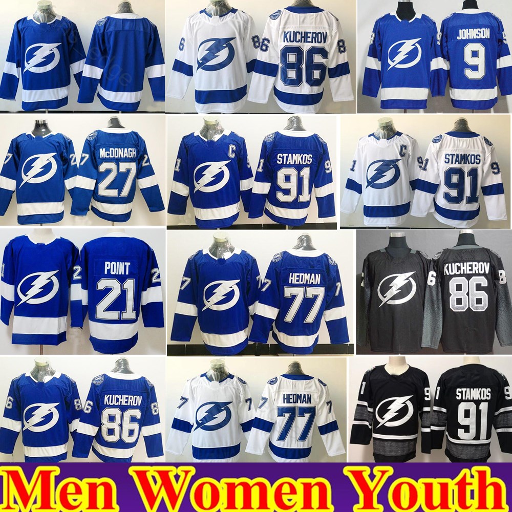 Tampa Bay Lightning Hockey Jerseys #91 Steven Stamkos Nikita Kucherov Victor Hedman Vasilevskiy Johnson Ryan McDonagh Brayden Point Men Kids, As shown in illustration
Tampa Bay Lightning Hockey Jerseys #91 Steven Stamkos Nikita Kucherov Victor Hedman Vasilevskiy Johnson Ryan McDonagh Brayden Point Men Kids, As shown in illustration