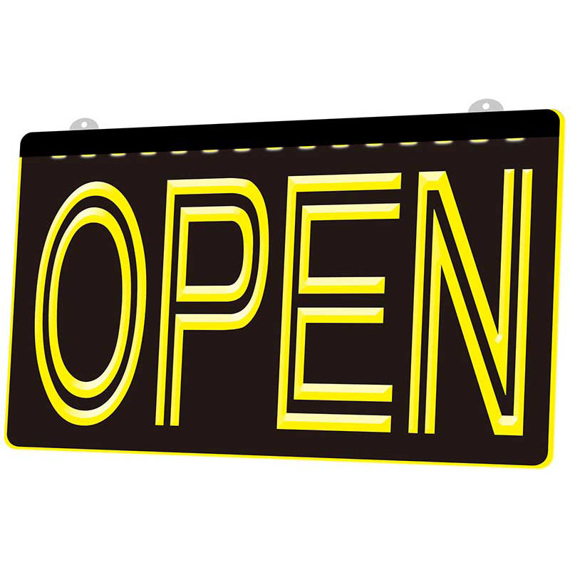 LS0004 Light Sign OPEN Overnight Shop Bar Pub Club 3D Engraving LED Wholesale Retail