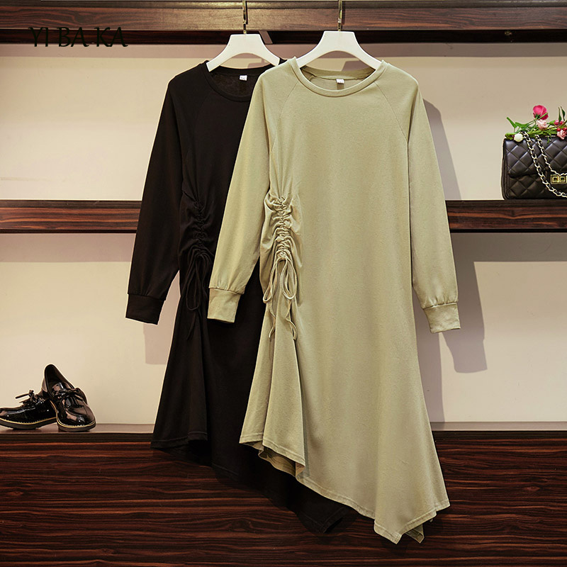 autumn winter plus size women dress elegant vintage long sleeve o neck cotton knee length dress vestido casual irregular, Black
autumn winter plus size women dress elegant vintage long sleeve o neck cotton knee length dress vestido casual irregular, Black