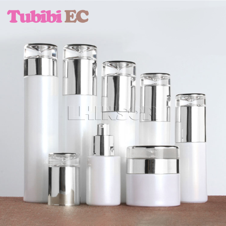 5pcs/lot Pearl White Glass Silver Cover Spray Lotion Press Pump Bottles Cream Jars High-grade Cosmetic Packaging Containers
5pcs/lot Pearl White Glass Silver Cover Spray Lotion Press Pump Bottles Cream Jars High-grade Cosmetic Packaging Containers