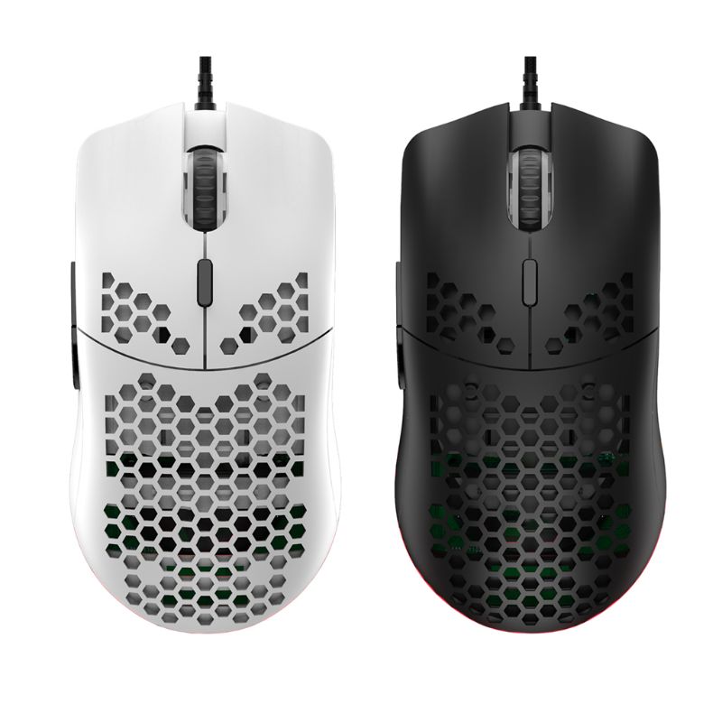 M6 Hollow Honeycomb Pattern Game Mouse Lightweight RGB Wired Gaming Mice 12000DPI 7Keys for Game Lovers