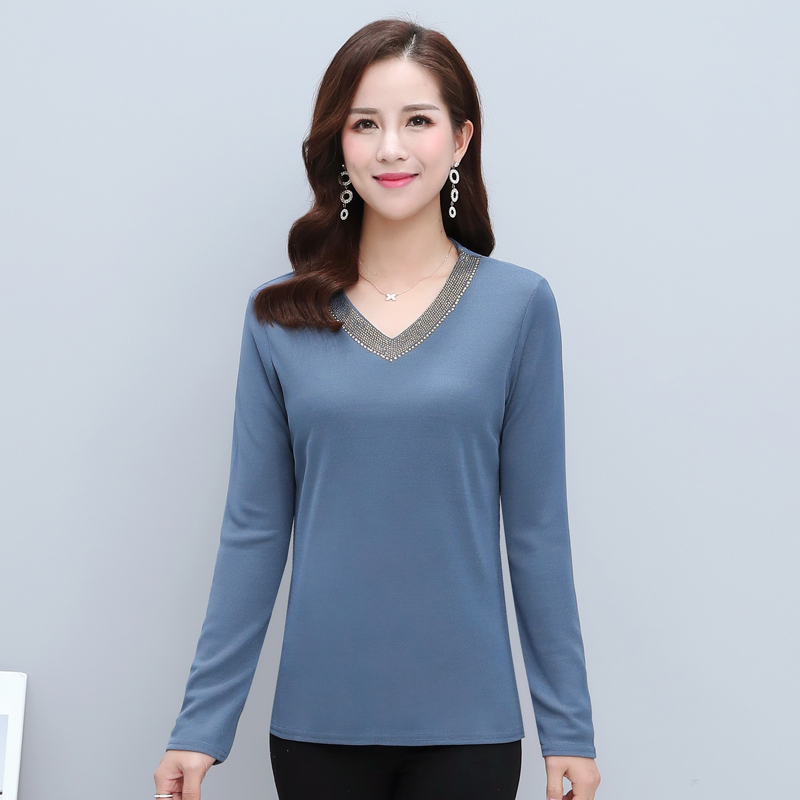 Fashion Solid Color T-Shirt For Women Long Sleeve Tee Shirts Femme Casual Pullover Top Women Plus Size Clothing, Blue
Fashion Solid Color T-Shirt For Women Long Sleeve Tee Shirts Femme Casual Pullover Top Women Plus Size Clothing, Blue