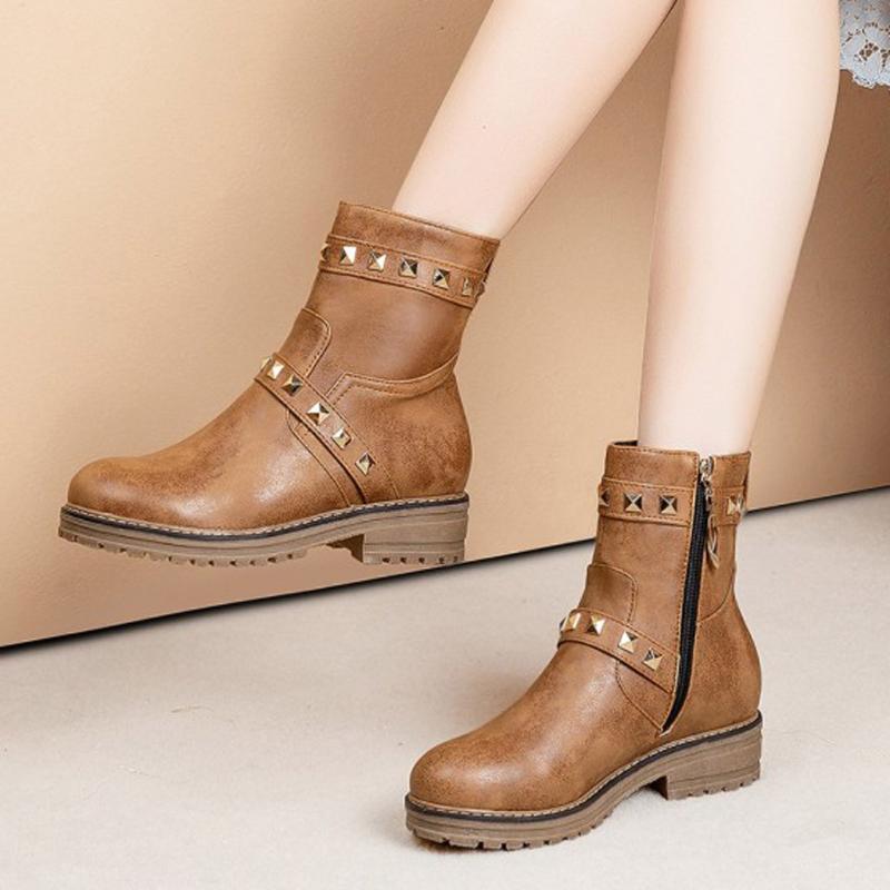 Size35-43 Belt Motorcycle Boots For Women Rivet 2020 Fashion Round Head Vintage Thatcher Boots Ladies Shoes, Black
Size35-43 Belt Motorcycle Boots For Women Rivet 2020 Fashion Round Head Vintage Thatcher Boots Ladies Shoes, Black