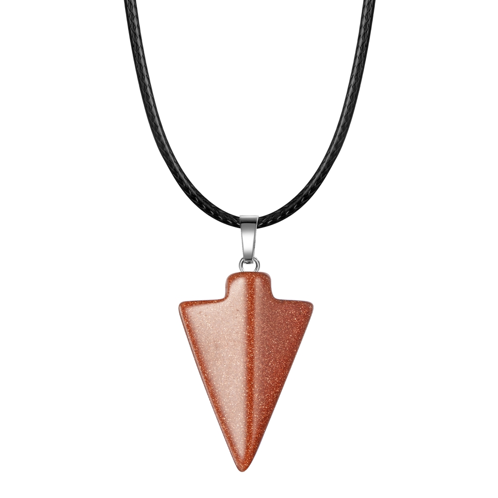 12PCS Stone Arrow Head Pendant Necklace for Women Men Arrowhead Healing Point Lucky Chakra Healing Charm Crystal Jewelry