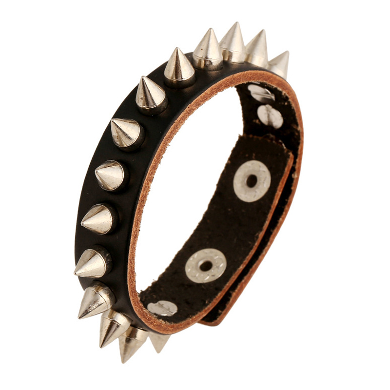 Punk Genuine Leather Cuff Bracelets Slim Leather Silver Plated Alloy Rivet Charm Bracelets & Bangle for Men Jewelry Adjustable
Punk Genuine Leather Cuff Bracelets Slim Leather Silver Plated Alloy Rivet Charm Bracelets & Bangle for Men Jewelry Adjustable