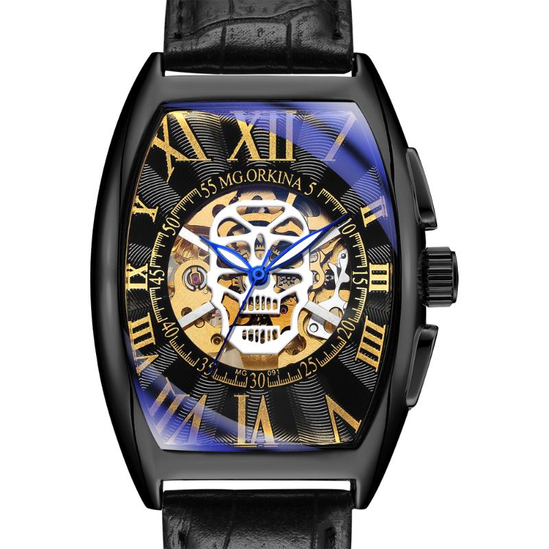 New Casual Sport Watches for Men Black Top Leather Wrist Watch Man Clock Fashion Skull Skeleton Wristwatch
New Casual Sport Watches for Men Black Top Leather Wrist Watch Man Clock Fashion Skull Skeleton Wristwatch