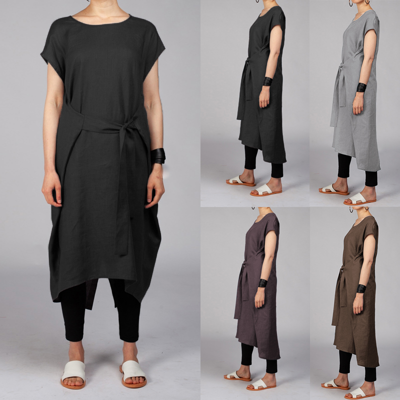 Celmia Plus Size Women Summer Dress 2020 Fashion Short Sleeve Belted Casual Loose Female Midi Dresses Split Vestidos Mujer Robe, Black
Celmia Plus Size Women Summer Dress 2020 Fashion Short Sleeve Belted Casual Loose Female Midi Dresses Split Vestidos Mujer Robe, Black