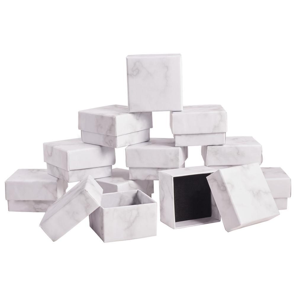 Rectangle/Square Marble Paper Cardboard Jewelry Gifts Box For Necklace Bracelet Rings Carton Packaging Storage Display Box MX200810