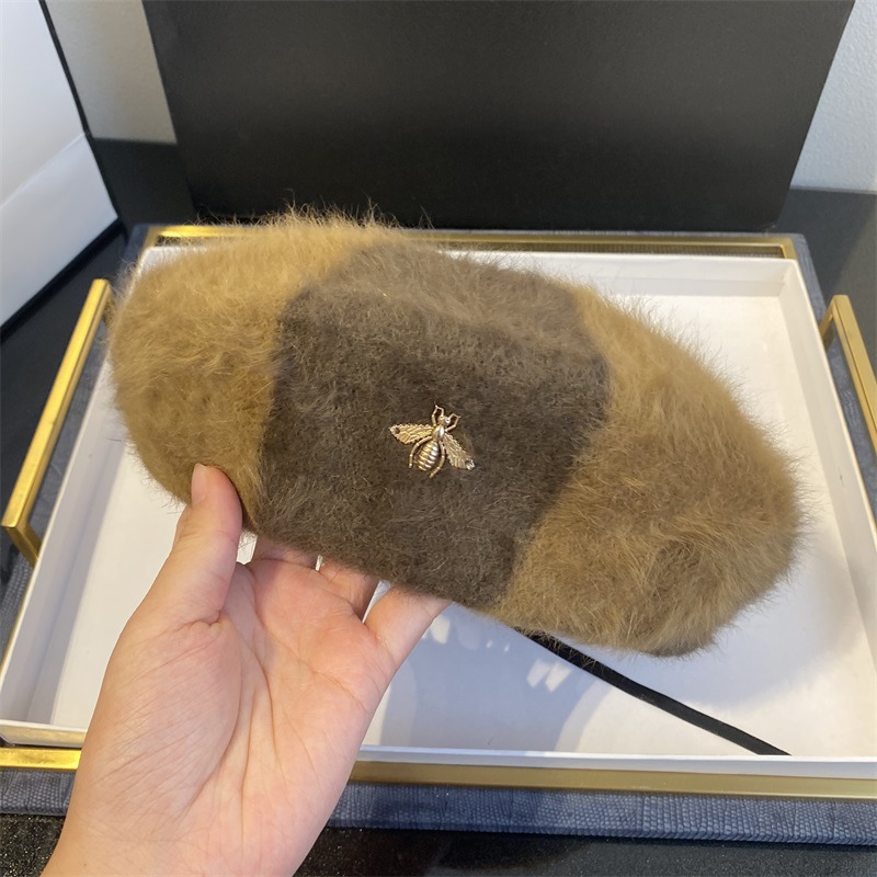 Beanie/Skull Caps Women Hat Wool British Retro Beret Female Gold Bee Fur Warm Beanie All Matched Adjustable Bonnets, Khaiki
Beanie/Skull Caps Women Hat Wool British Retro Beret Female Gold Bee Fur Warm Beanie All Matched Adjustable Bonnets, Khaiki