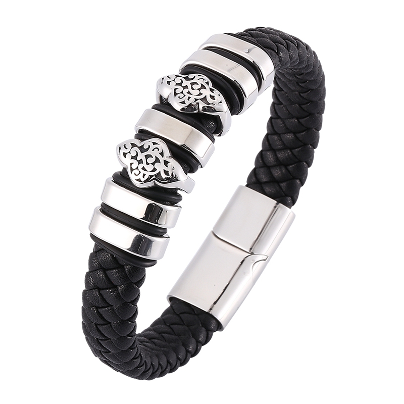 Fashion Black Braided Leather Punk Bracelet Men Magnetic Steel Buckle Leather Wristband Vintage Bangles Men Jewelry Gifts C0343
Fashion Black Braided Leather Punk Bracelet Men Magnetic Steel Buckle Leather Wristband Vintage Bangles Men Jewelry Gifts C0343