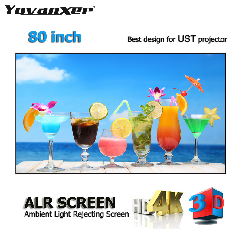 ALR Ambient Light Rejecting Projection Screens 80" Ultra-thin border Frame Specialize for Optoma UST projectors
ALR Ambient Light Rejecting Projection Screens 80" Ultra-thin border Frame Specialize for Optoma UST projectors