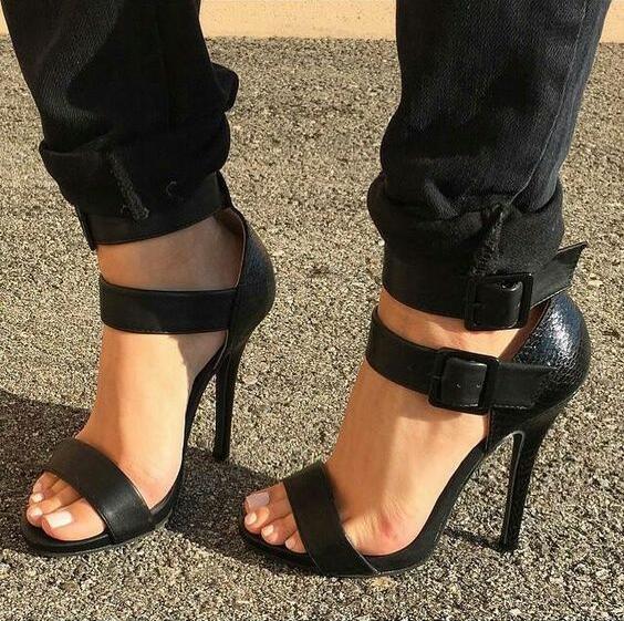 Solid Black PU Leather High Heels Gladiator Sandals Women Peep Toe Buckle Strap Party Casual Shoes Woman Cover Heels Shoes Lady, As picture
Solid Black PU Leather High Heels Gladiator Sandals Women Peep Toe Buckle Strap Party Casual Shoes Woman Cover Heels Shoes Lady, As picture
