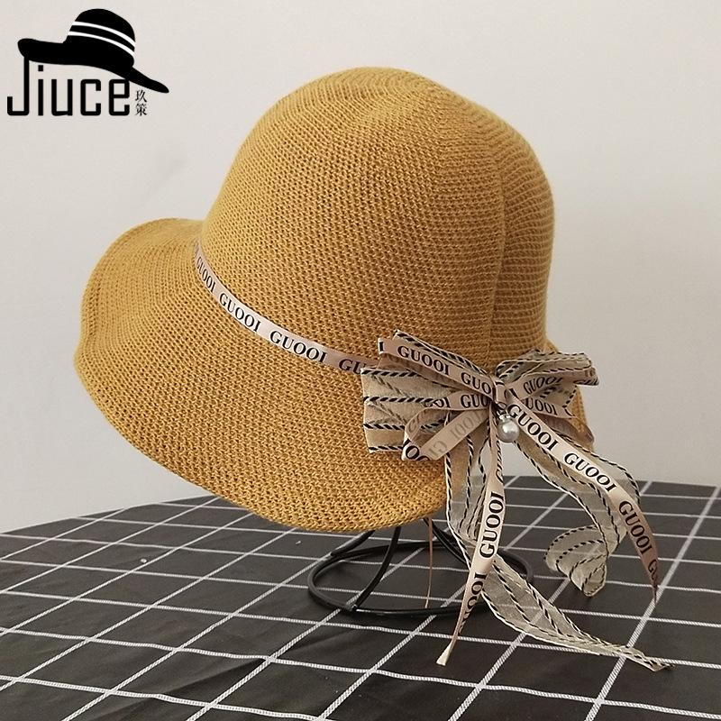 Summer New Solid Color Korean-Style Knitted Bucket Hat Womens Sun Protection Sunbonnet Back Slit Bow Pearl Fisherman Hat
Summer New Solid Color Korean-Style Knitted Bucket Hat Womens Sun Protection Sunbonnet Back Slit Bow Pearl Fisherman Hat