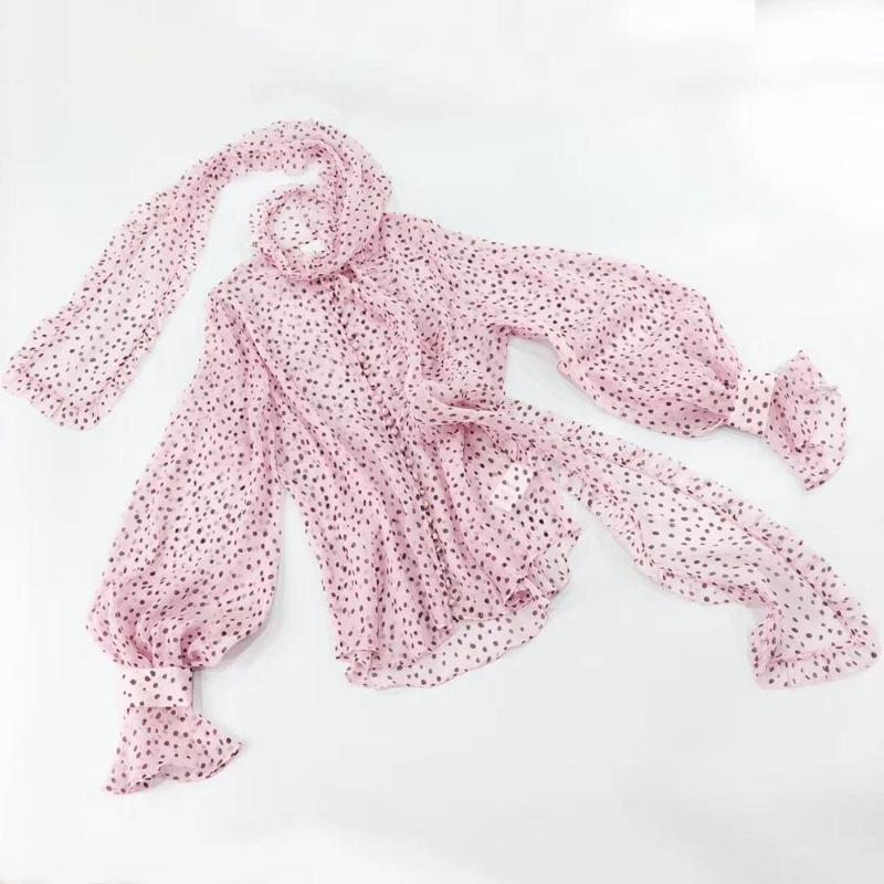 2020 Spring New Polka Dot Print Real Silk Blouses and Tops Fashion Sweet Blouse, As show picture
2020 Spring New Polka Dot Print Real Silk Blouses and Tops Fashion Sweet Blouse, As show picture